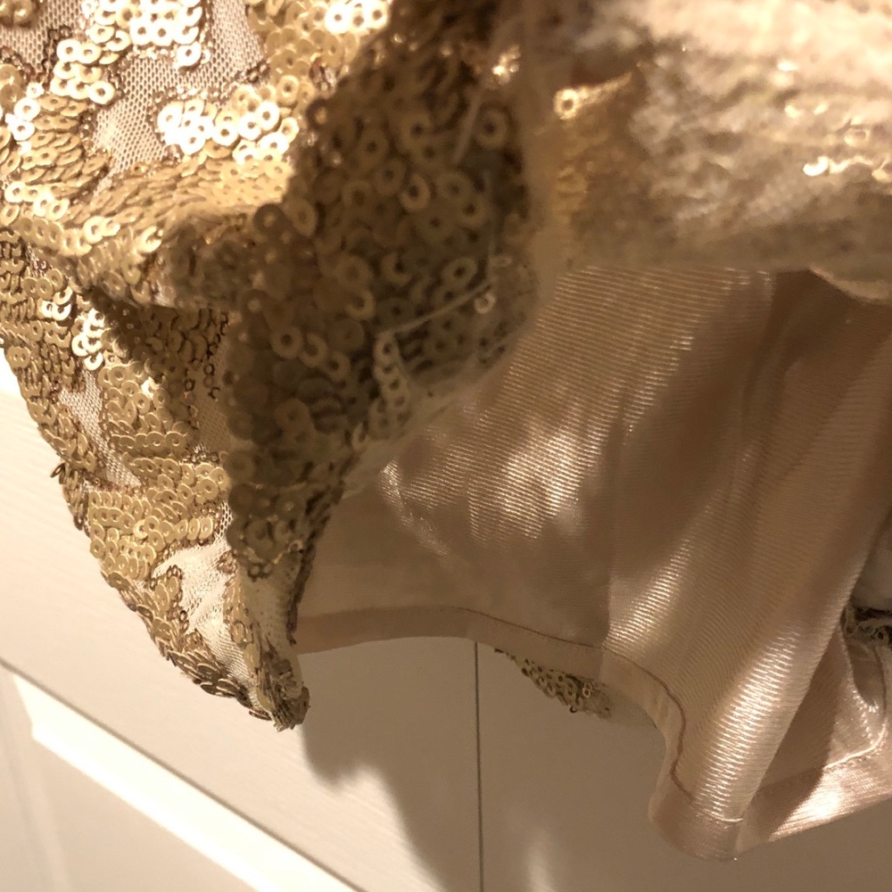 Gold Sequin Racer Back Dress - Picture 7 of 10